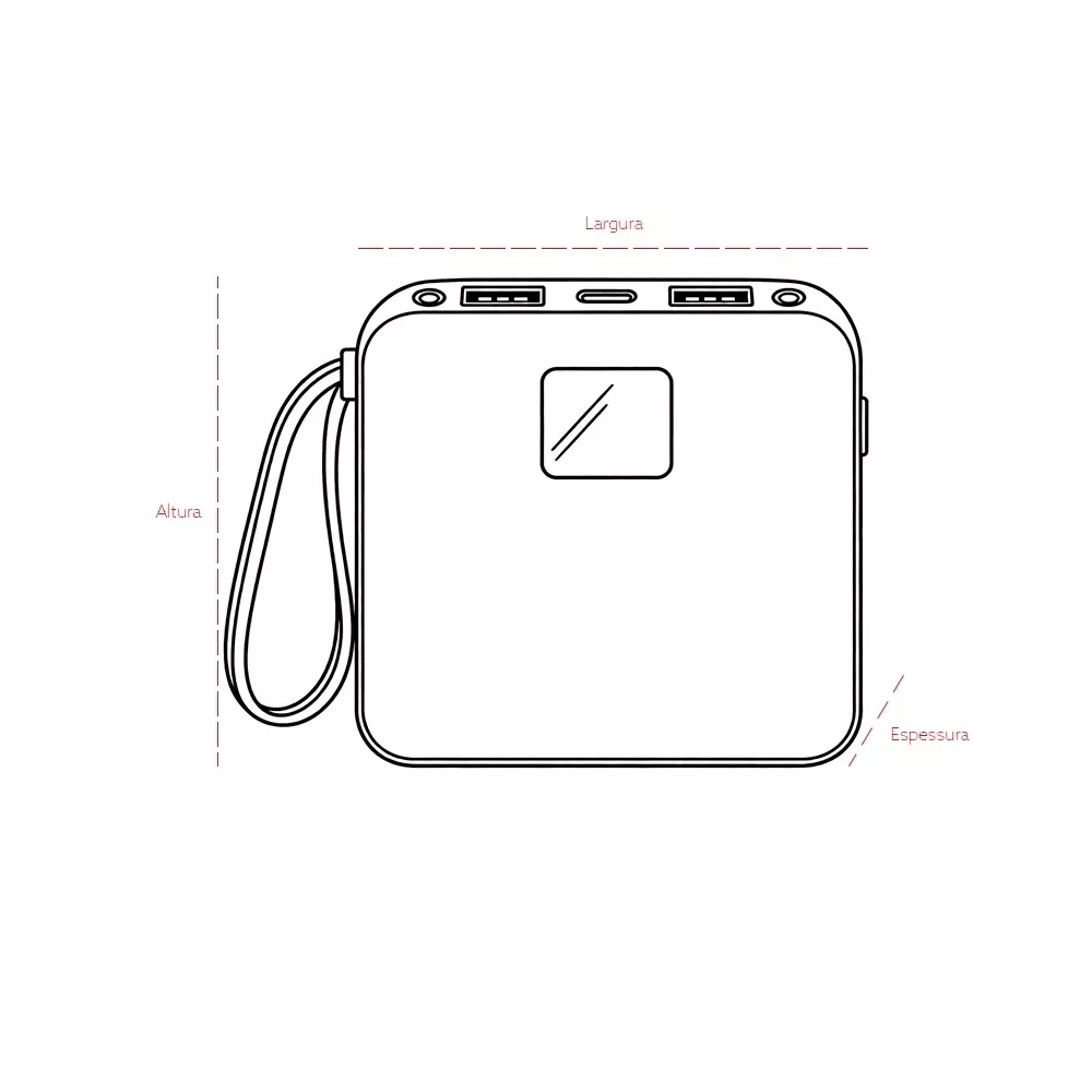 Power bank 10.000mAh Multissaídas Personalizado 