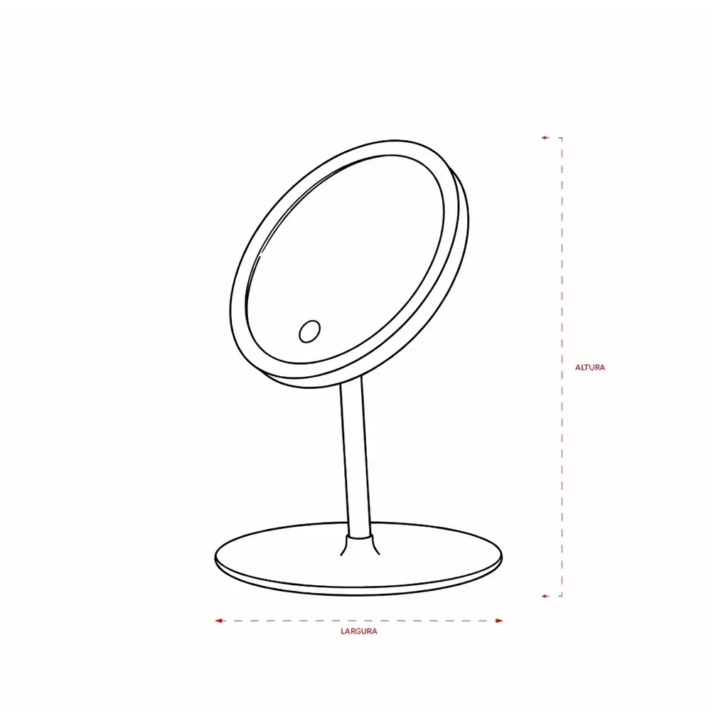 Espelho de Mesa com LED Personalizado 