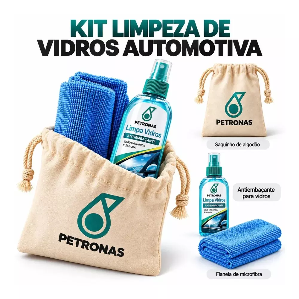Kit Limpeza de Vidros Automotivo Personalizado 