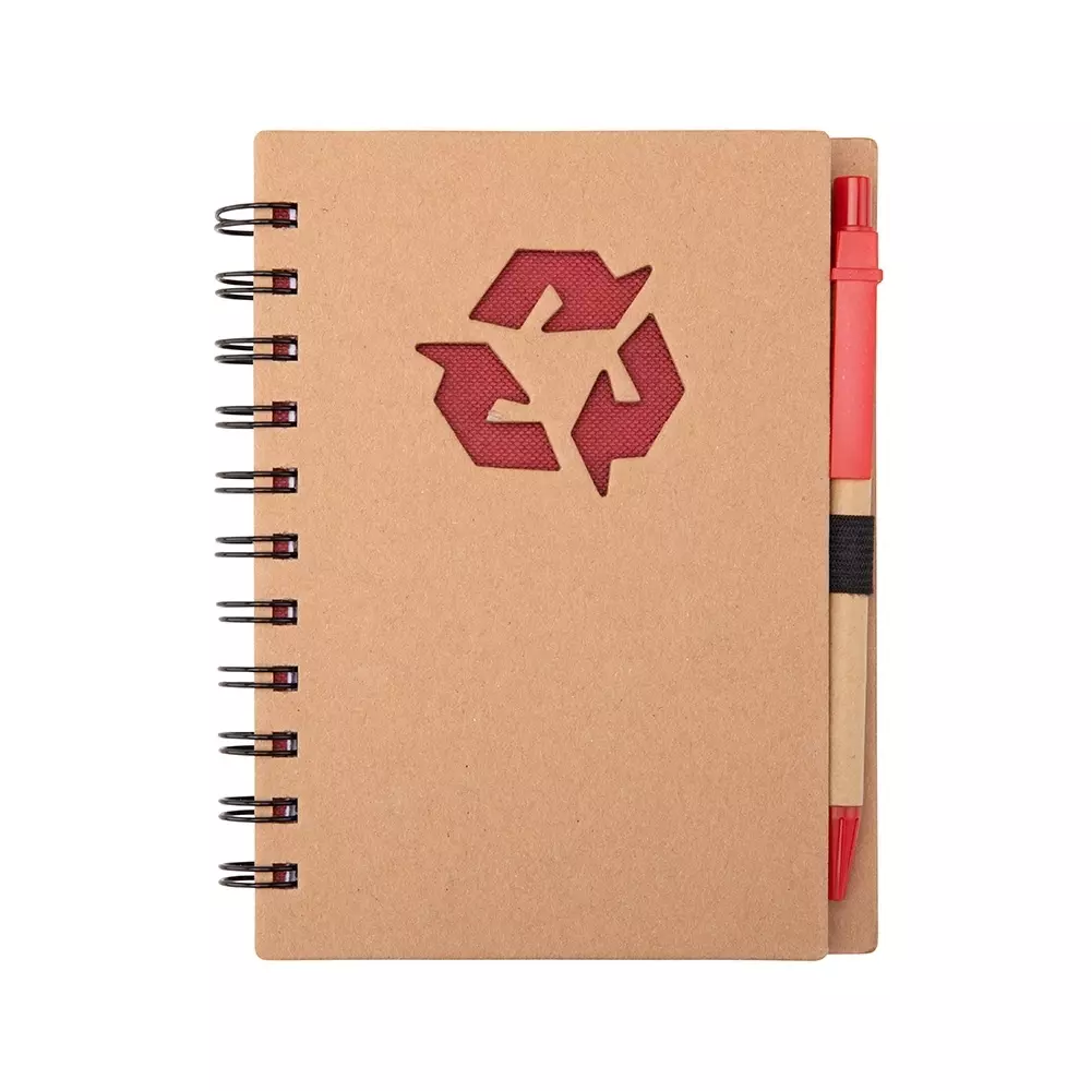 Caderno Ecológico Kraft com Caneta Personalizado - 16 x 12,7 cm 