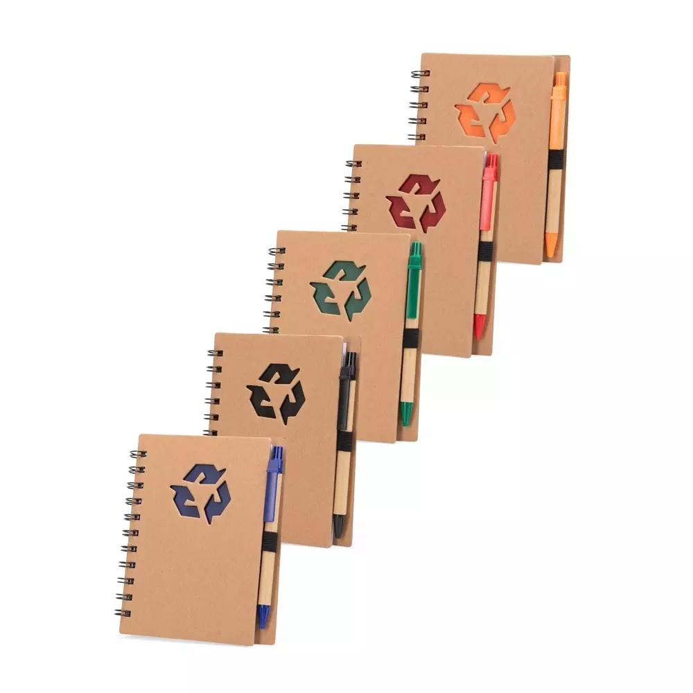 Caderno Ecológico Kraft com Caneta Personalizado - 16 x 12,7 cm 