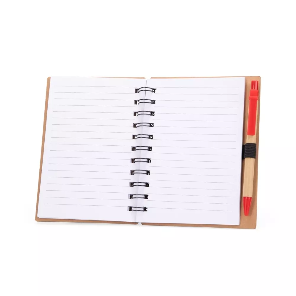 Caderno Ecológico Kraft com Caneta Personalizado - 16 x 12,7 cm 