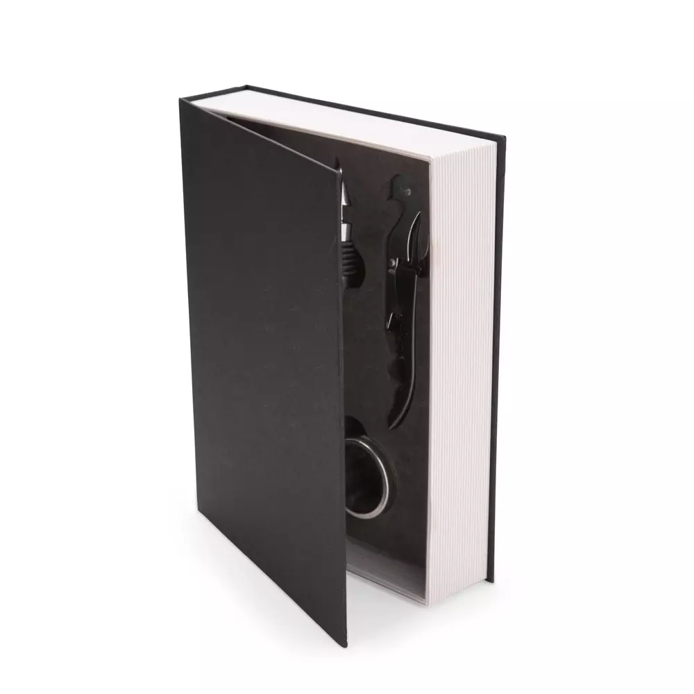 Kit Vinho em Formato Livro 5 Peças Preto