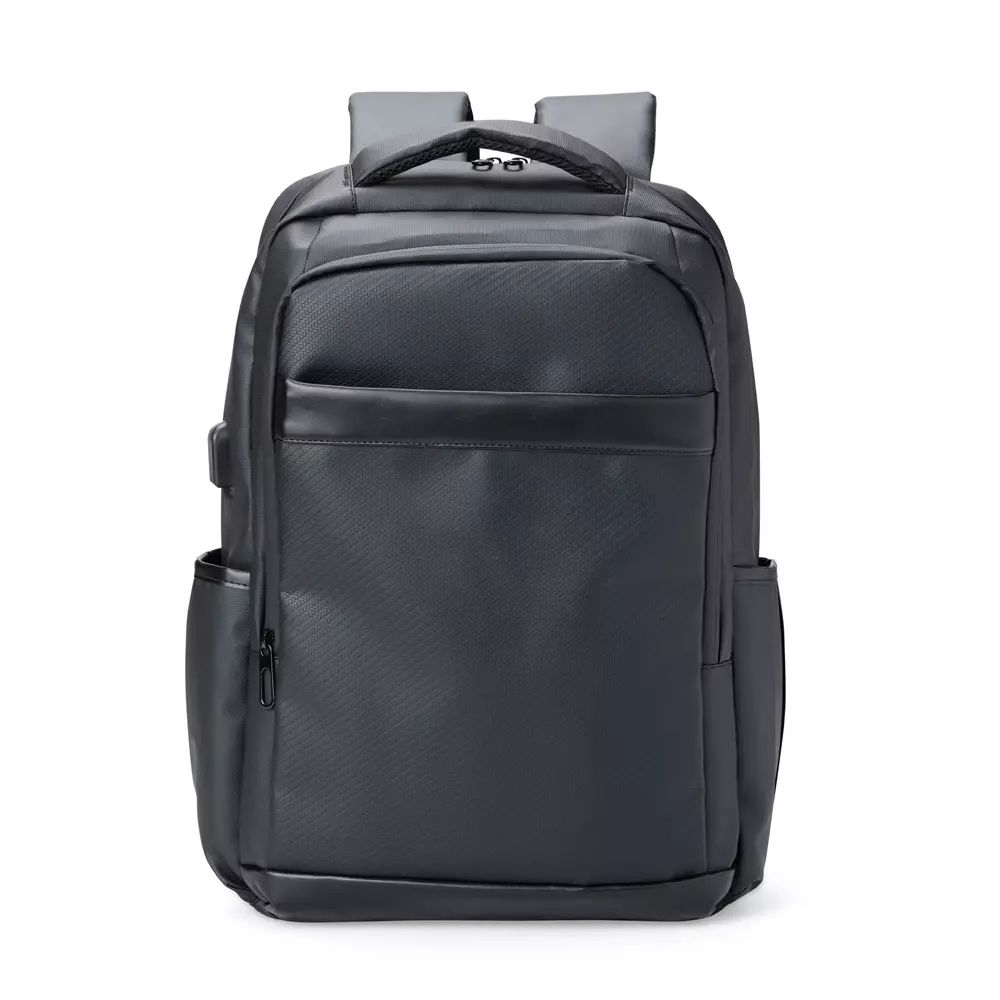 Mochila de Couro Sintético USB 26L Personalizada 
