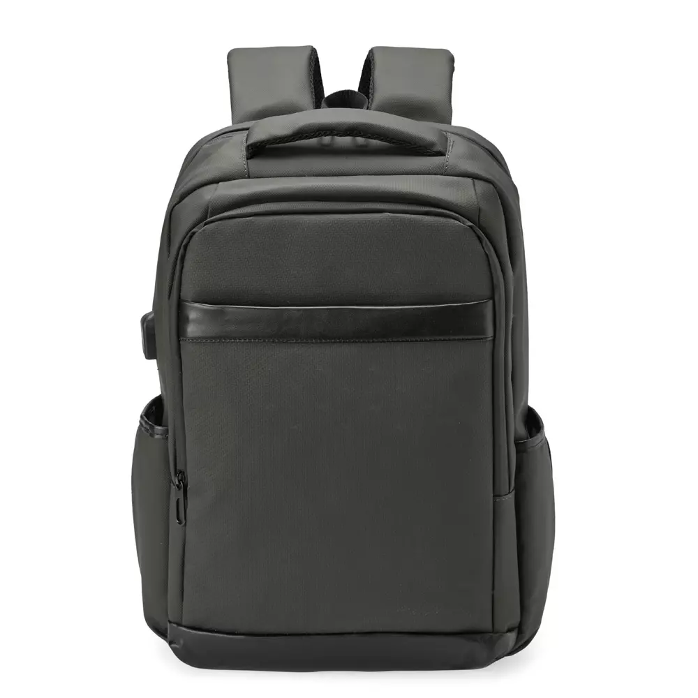 Mochila de Couro Sintético USB 26L Personalizada 