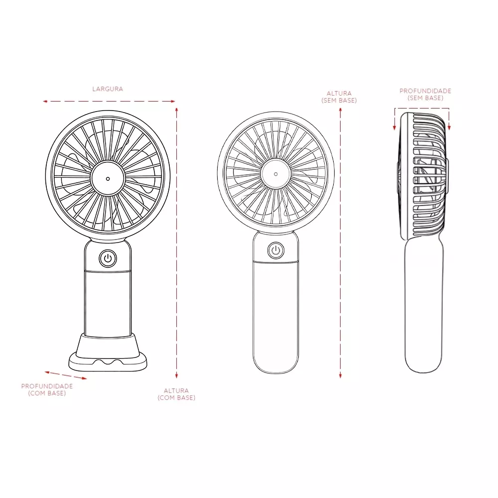 Mini Ventilador Recarregável Personalizado 