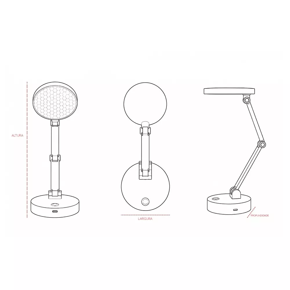 Luminária Articulável Recarregável 10 Leds Personalizada 