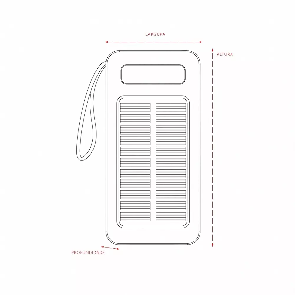 Power Bank 10000mAh com Lanterna e Multissaídas Personalizado 