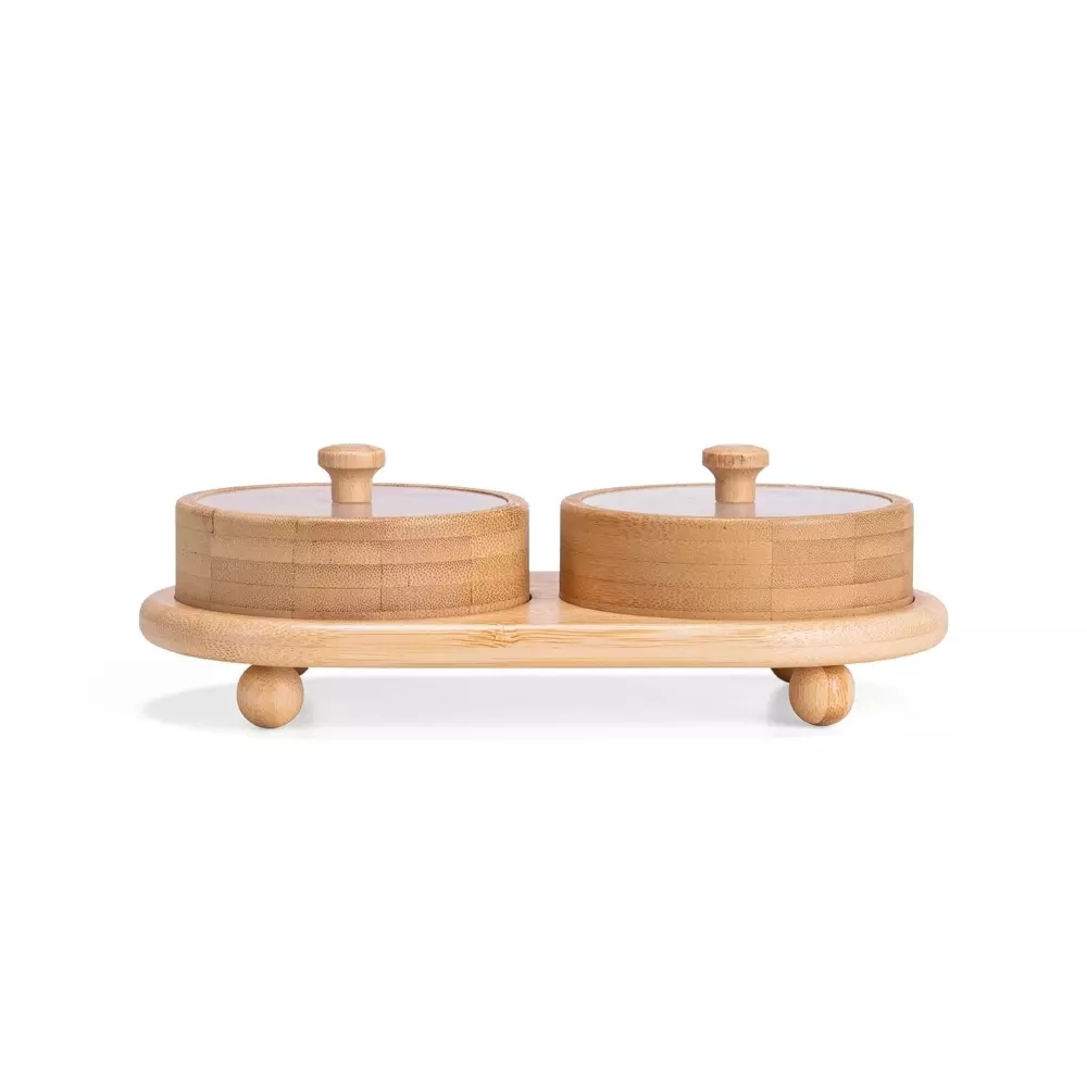 Conjunto de Potes Bambu 2 Peças Personalizado 