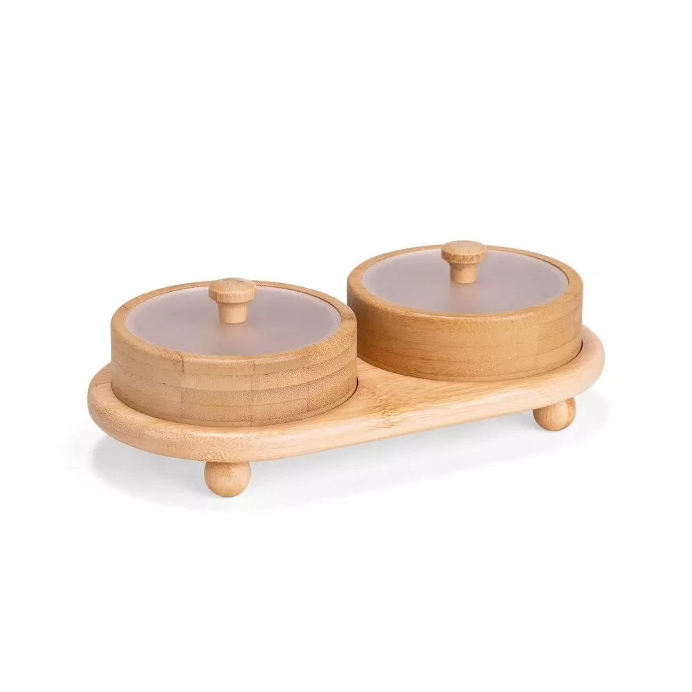Conjunto de Potes Bambu 2 Peças Personalizado 