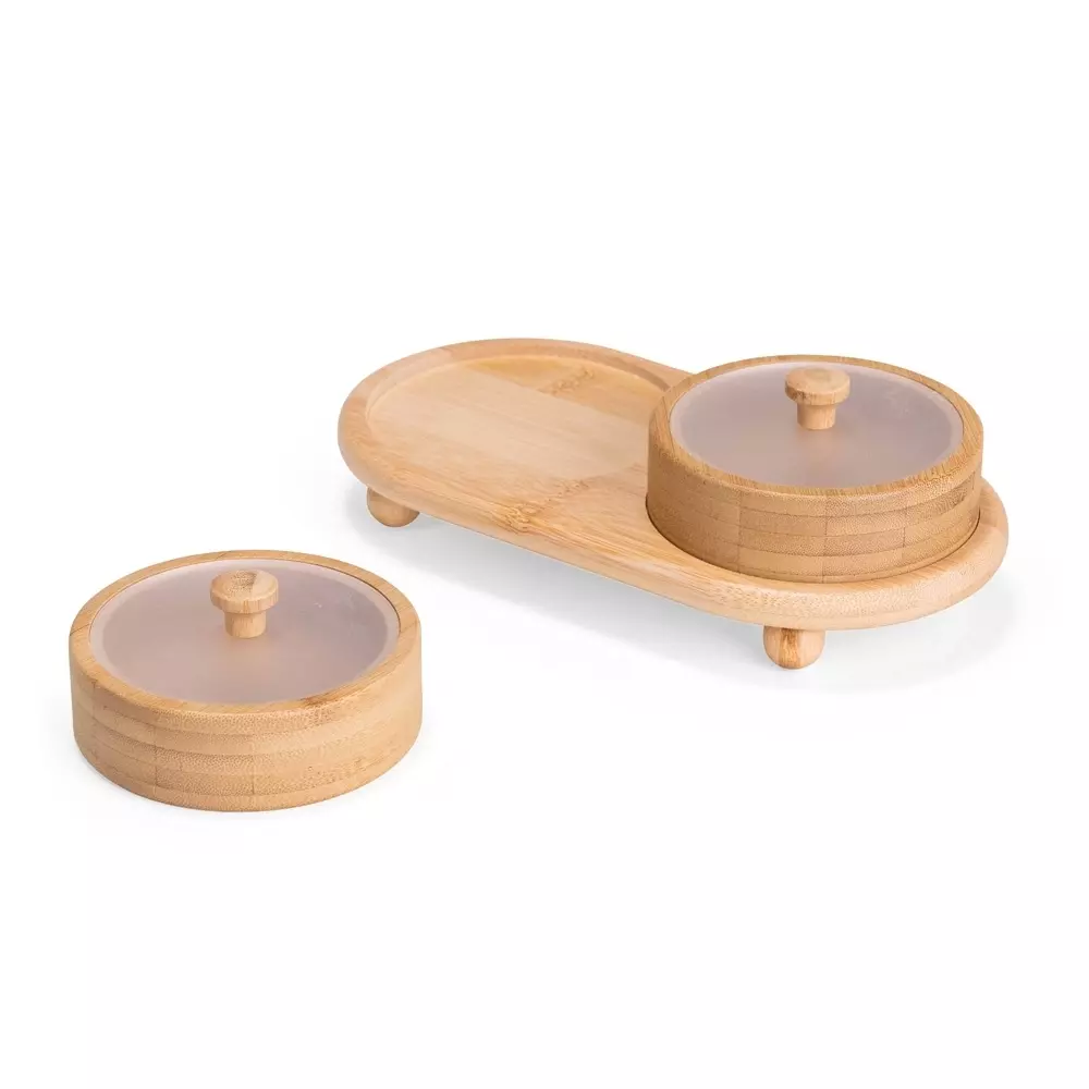 Conjunto de Potes Bambu 2 Peças Personalizado 