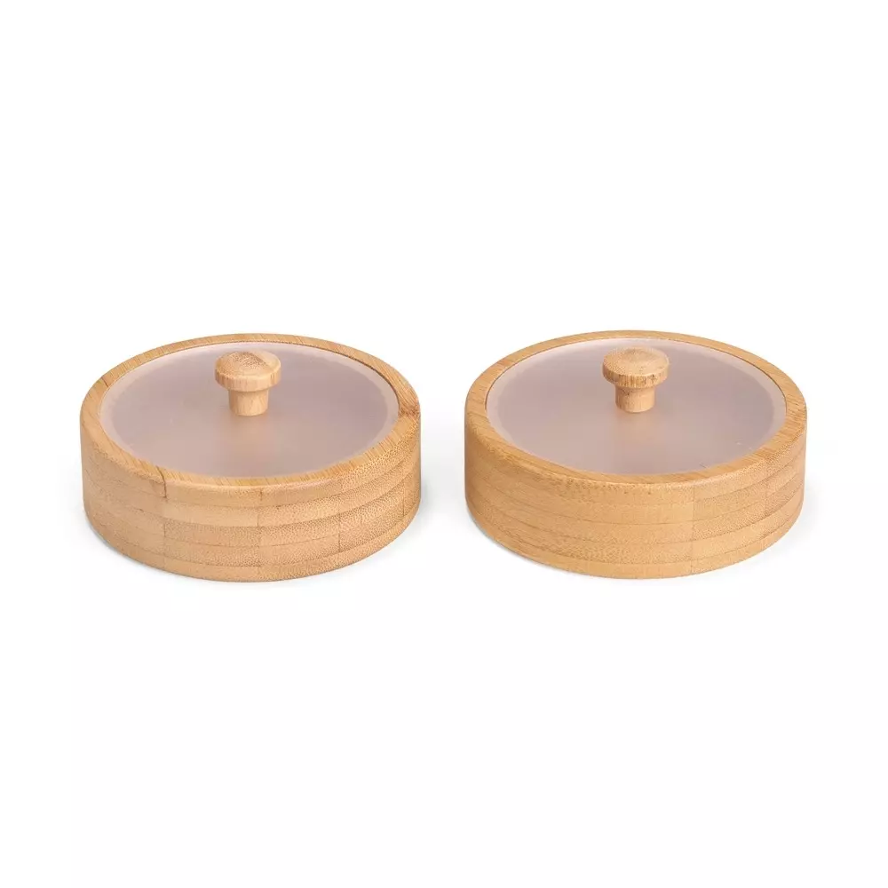 Conjunto de Potes Bambu 2 Peças Personalizado 