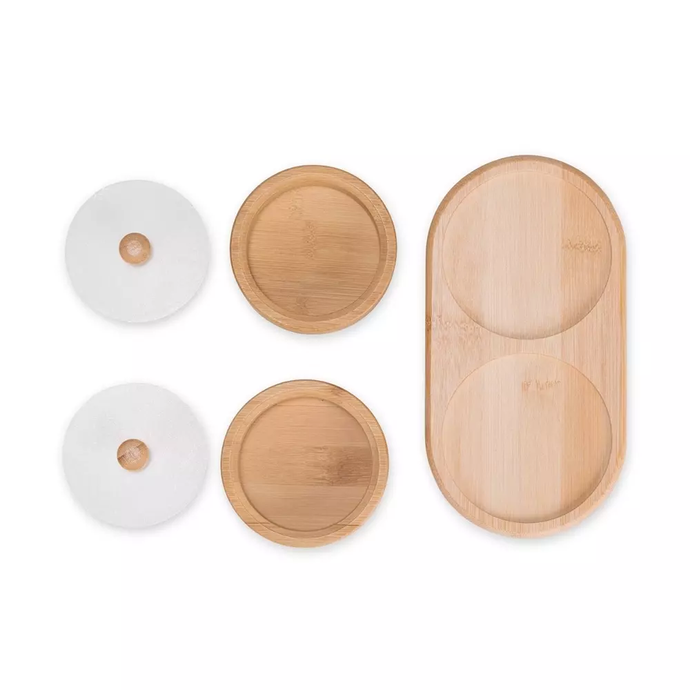 Conjunto de Potes Bambu 2 Peças Personalizado 