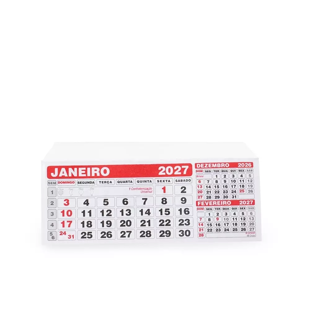 Bloco com 100 Refis de Calendário de Mesa Personalizado 