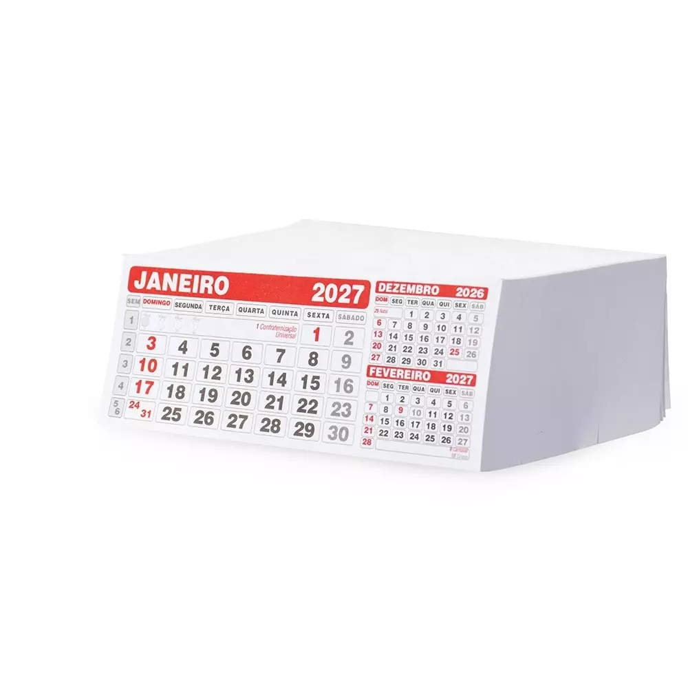 Bloco com 100 Refis de Calendário de Mesa Personalizado 