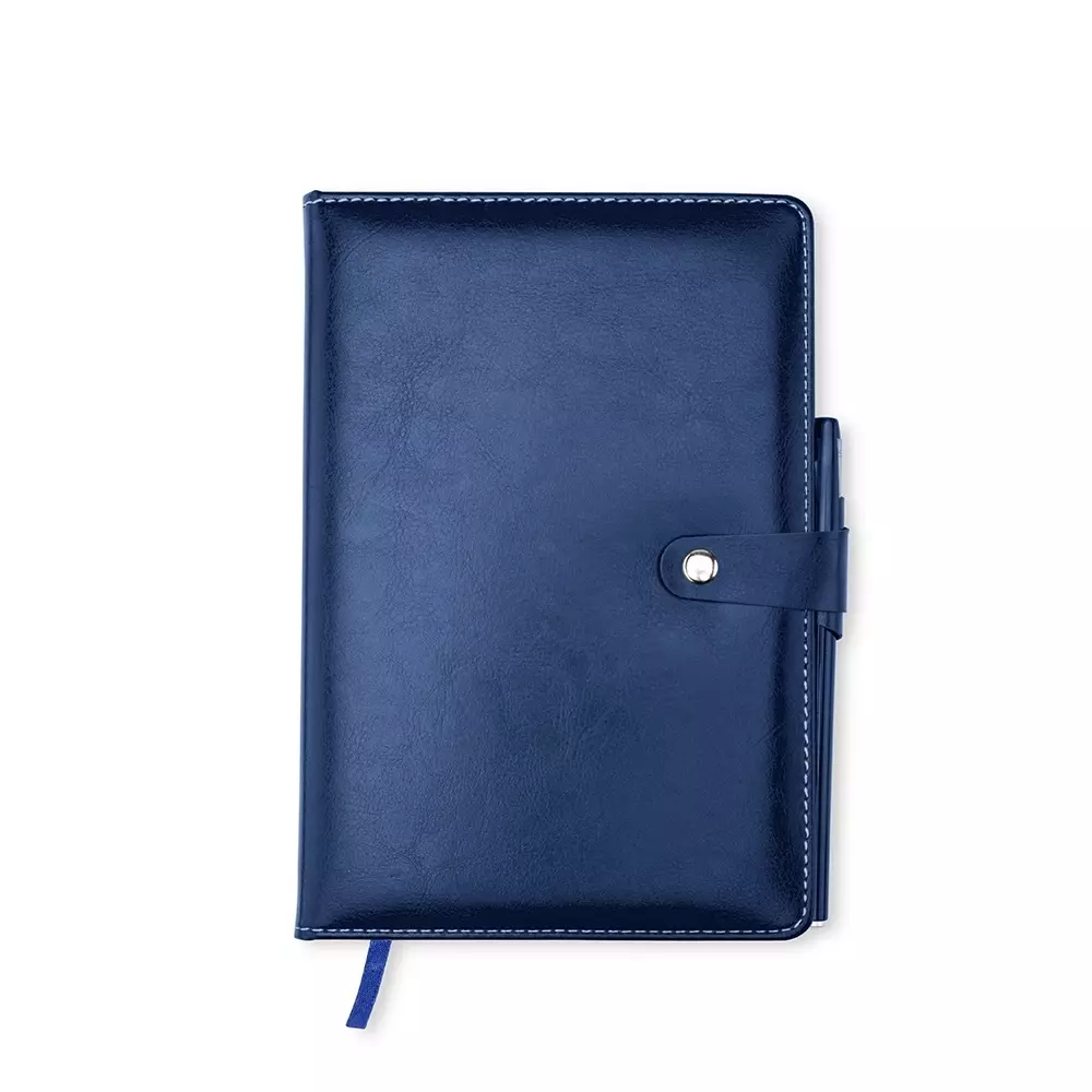 Caderneta de Couro Sintético com Caneta Personalizada 
